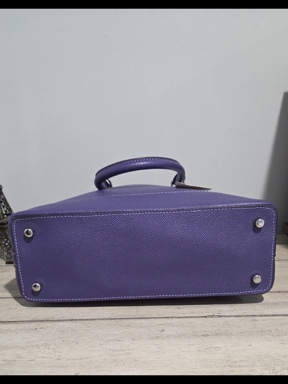 Purple Dome Satchel/Crossbody Handbag - Coach. 11" w, 10.5" top- bot, 7.5" zip-b - Picture 9 of 9